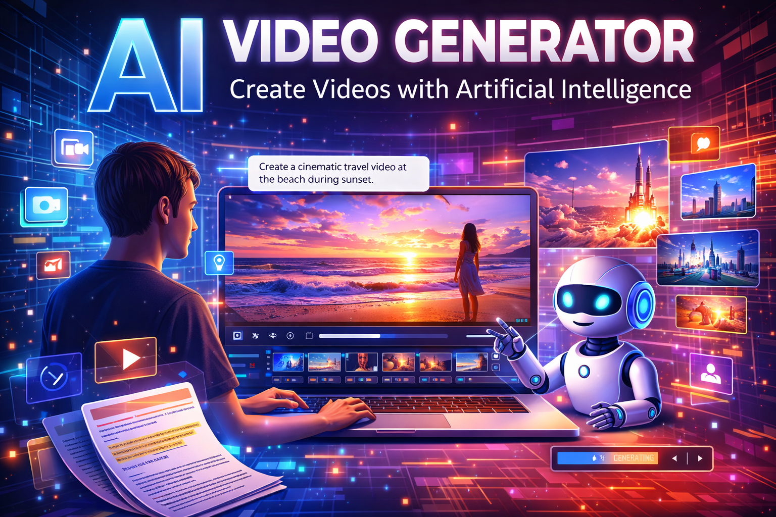 AI Video Generator: Create Professional Videos with Artificial Intelligence in Minutes